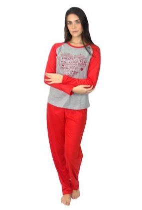 Imagem de Pijama Longo Leve Blusa Comprida Inverno Estampado Feminino