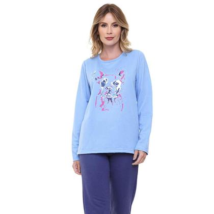 Imagem de Pijama Longo Moletinho Doce Luar 10870 Cachorro - Marinho