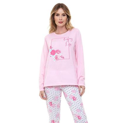Imagem de Pijama Longo Moletinho Doce Luar 10872 Floral - Rosa