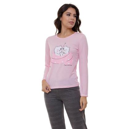 Imagem de Pijama Longo Poliviscose Doce Luar 5220 Gatos