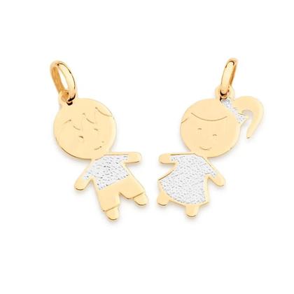 Imagem de Pingente banhado ouro 3x 24k 18k e 22k  feminino casal filhos menino ou menina rommanel com ródio branco 542452 542453