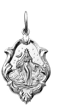 Imagem de Pingente Mini 1cm Nossa Senhora Aparecida Retangular Ouro 18k Branco k050