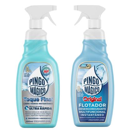 Imagem de Pingo Magico Original 1L + Pingo Magico Limpa Vidros Toque Final 500ML - Secagem Ultra Rápido