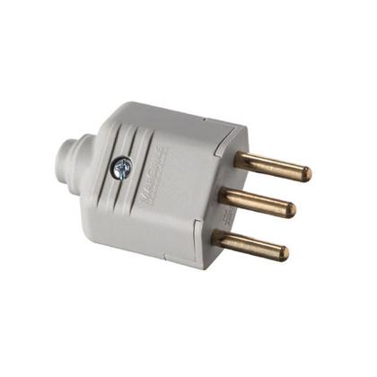 Imagem de Pino extenção macho cinza 2p+t ou 2p 10a kit 20 pç margirius