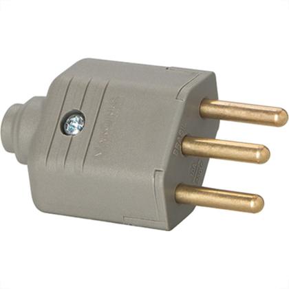 Imagem de Pino Macho Margirus 2P+T 10A Cinza - Kit C/10 Unidades