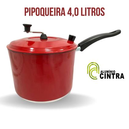 Imagem de Pipoqueira Alumínio Polido Grosso 4 Litros - Pipoca Doce E Salgada