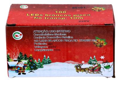 Imagem de Pisca-Pisca 100 Leds Brancos Fio Transparente 10m 220Volts - Global importadora e Comercio