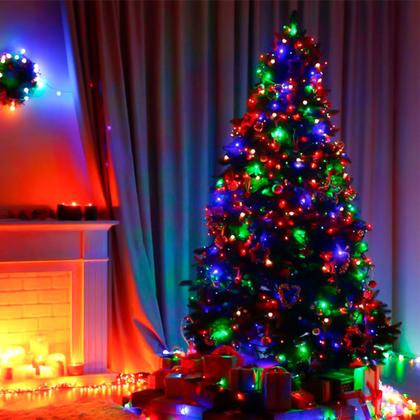 Imagem de Pisca Pisca Natal Cordão 100 Leds 10m 8 Funções Varias Cores 110v 220v