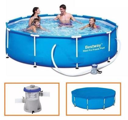 Imagem de Piscina Bestway 4678 Litros Estrutural + Bomba Filtrante 110v + CAPA