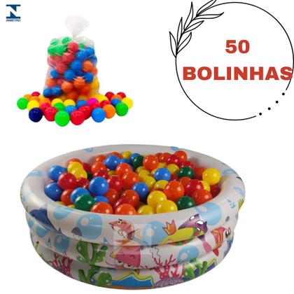 Imagem de Piscina Com Bolinha Infantil 135 Litros Peixinhos + 50 Bolinhas