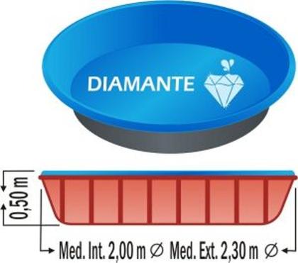 Imagem de Piscina de fibra infantil modelo diamante 2 x 0