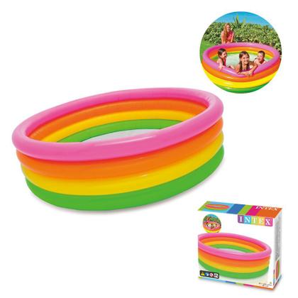 Imagem de Piscina Inflável Infantil 4 Anéis Pôr do Sol 780L Intex