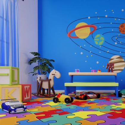 Imagem de Piso Vinílico Em Manta Pvc 2,5mm Antiderrapante 22 Metros Quadrados Ambiente Infantil Quarto Brinquedoteca Kids