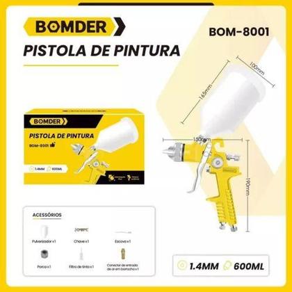 Imagem de Pistola de pintura - bom 8001 - BOMDER