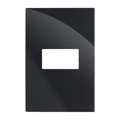 Imagem de Placa 1 Mod. Horizontal Com Suporte 4X2 Recta Black Gloss