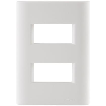 Imagem de Placa 2 Postos Afastados Tramontina Giz Com Suporte Branco Soft Touch Tramontina