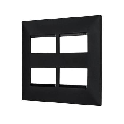 Imagem de Placa 4x4 4 Módulos Preta 618514PT Legrand Pial Plus+