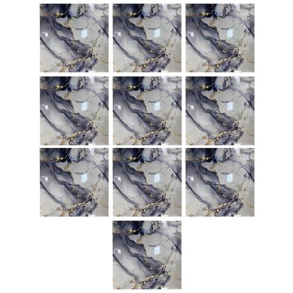 Imagem de Placa Adesiva Marmore 3D Kit 10 uni Papel de Parede Autocolante Obra Reforma Casa Quarto Sala Cozinha Ambiente Moderno