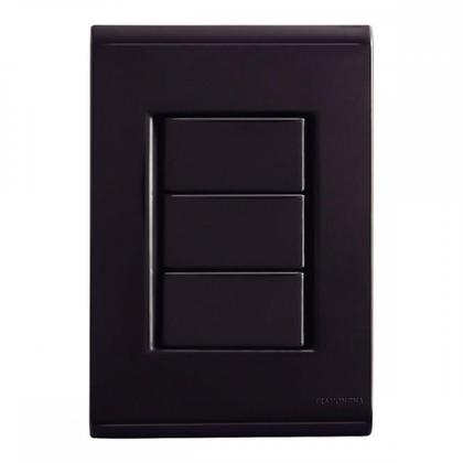 Imagem de Placa Conjunto Modular Tramontina Liz 4X2 - Grafite (Cega) - 57173000