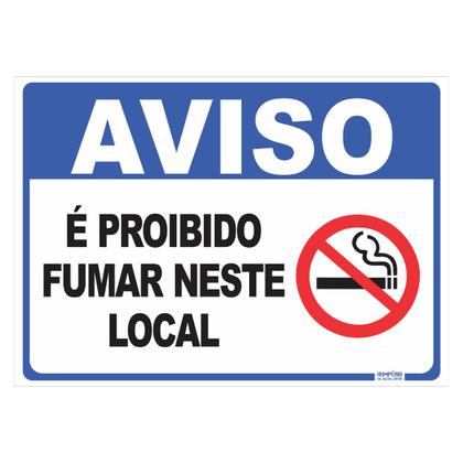 Imagem de Placa de Sinalização Aviso É Proibido fumar Neste Local