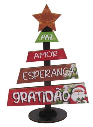 Imagem de Placa Decorativa Mesa Tema Natal Paz Amor Esperança Gratidão