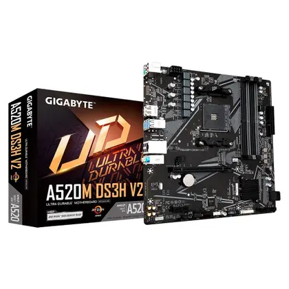 Imagem de Placa-Mãe Gigabyte A520M DS3H V2, AMD, Micro ATX, DDR4, Preto - A520M DS3H V2