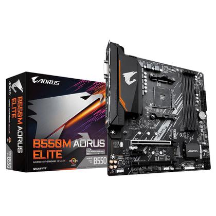 Imagem de Placa-Mãe Gigabyte B550M Aorus Elite Rev. 1.3, AMD AM4, Micro ATX, DDR4, Preto - B550M AORUS ELITE