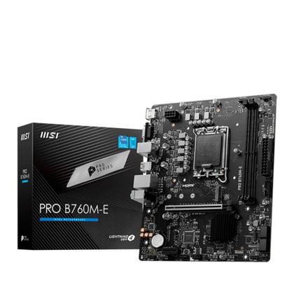 Imagem de Placa-Mãe MSI Pro B760M-E, Intel LGA 1700, M-ATX, DDR4, Preto - PRO B760M-E DDR4
