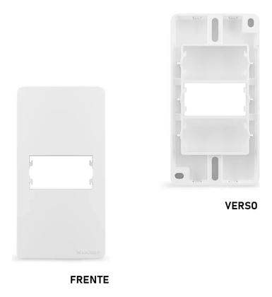 Imagem de Placa p/ condulete 1" 1p horiz c/ suporte sleek branco margirius