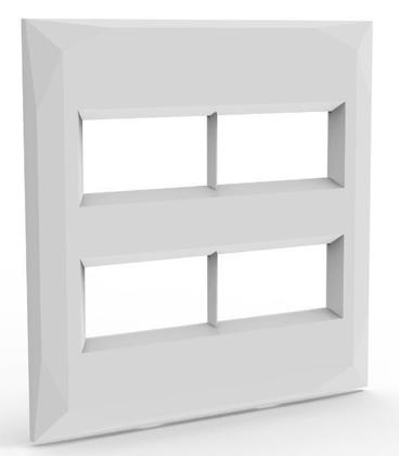 Imagem de Placa Para 4 Modulos Separados Com Suporte 4X4 - Doha Branco
