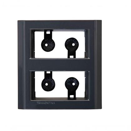 Imagem de Placa Para Móvel 2 Postos Tramontina Liz Grafite 57106/037