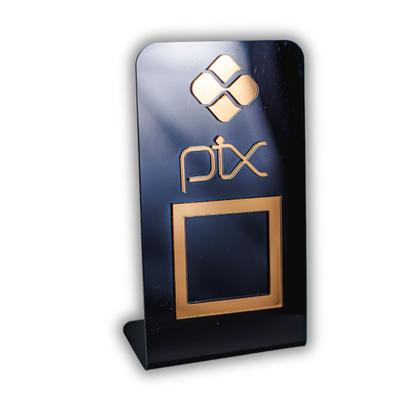 Imagem de Placa Pix Para Pagamento QR Code Preta - Kit 10 UNID COR: Preto com Bronze