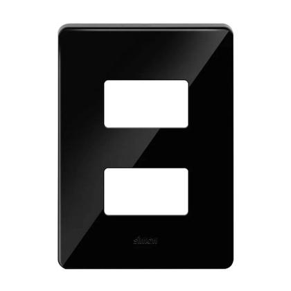 Imagem de Placa Simon 4 X 2 C/Suporte 2 Postos Separados Negro Piano 20 20912-37