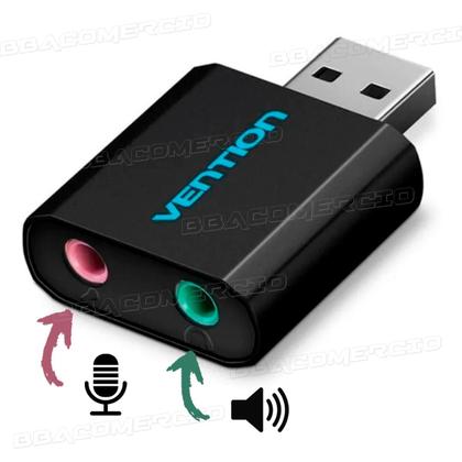 Imagem de Placa Vention Som Usb - Usb X P2 - Fone E Microfone C/ Nfe