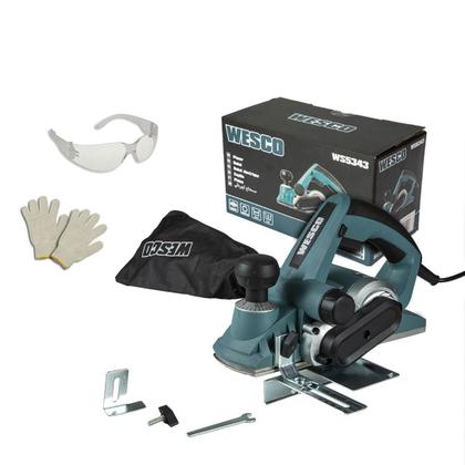 Imagem de Plaina 82Mm 900W Mod Ws5343 Wesco + Guia + Oculos E Luvas