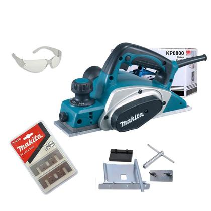 Imagem de Plaina Elétrica 3.1/4 620W Makita Kp0800 82Mm + Itens 110V