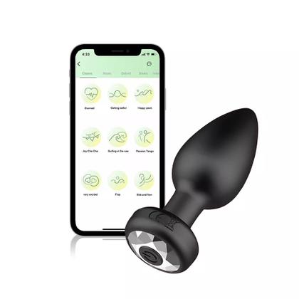 Imagem de Plug anal vibrador bluetooth controle no celualr 10 modos de vibração GS-APP