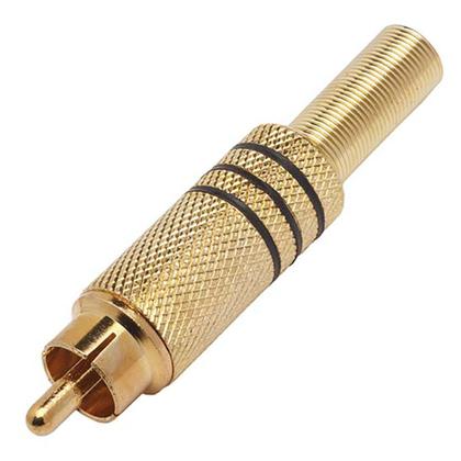 Imagem de Plugue RCA Macho CSR SK-188 Dourado com Mola Preto