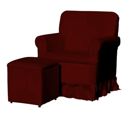 Imagem de Poltrona Amamentação Balanço Para Quarto Com Puff Laura Suede