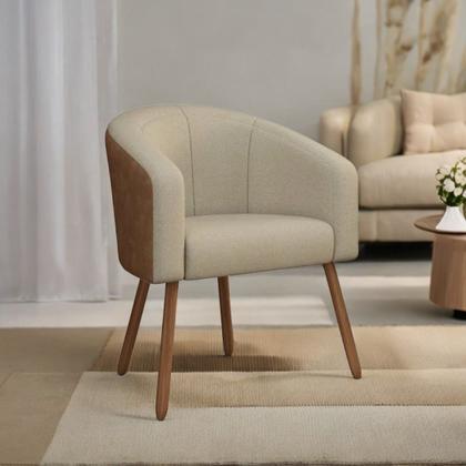 Imagem de Poltrona Decorativa com Pés em Madeira Marselha