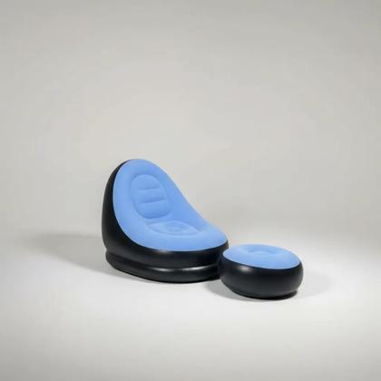 Imagem de Poltrona Inflavel Com Puff Conforto Inclui Bomba Azul Kehome