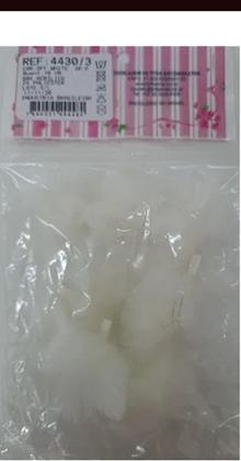 Imagem de Pompom de pelo baixo com alça ref 4430/3 10 unidades off white