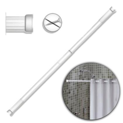 Imagem de Porta Cortina Box Varão Universal De Banheiro 0,60 Até 0,90m Maxeb