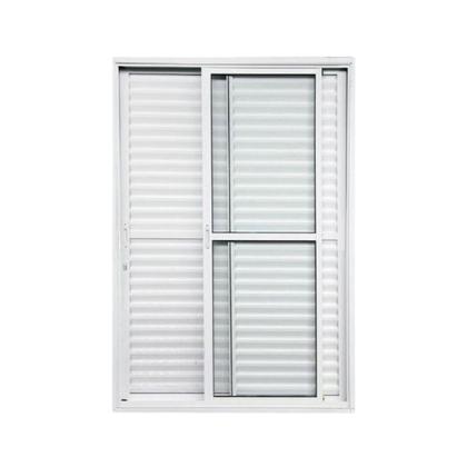 Imagem de Porta de Alumínio Balcão 3 Folhas Branca Linha 25 Com Fechadura - DC