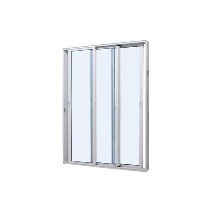 Imagem de Porta de Correr Panorâmica em Alumínio Branco Caribe Max 215x200x11,8cm 3 Folhas Móveis c/ Vidro Temperado Jap