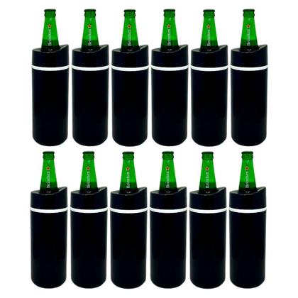 Imagem de Porta Garrafa Térmico Cerveja 600Ml Camisinha Preto - 12 Uni