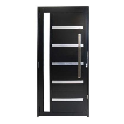 Imagem de Porta Lambril de Alumínio Preto Com Vidro e Puxador CMC Classic L30 - Lado Esquerdo - 2.10 (A) X 0.80 (L)