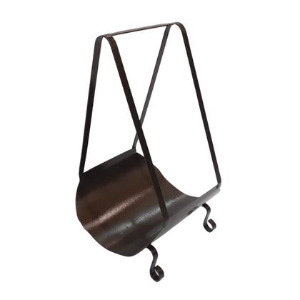 Imagem de Porta Lenha Cesto Suporte Lareira Multiuso Ouro Envelhecido