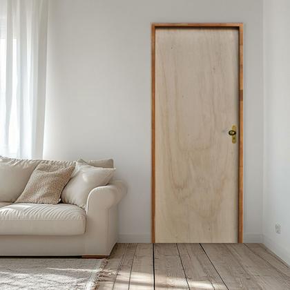 Imagem de Porta Lisa Mescla 210x80 Batente 09 CM Fechadura Externa Taco de Golf Lado Esquerdo Rodam