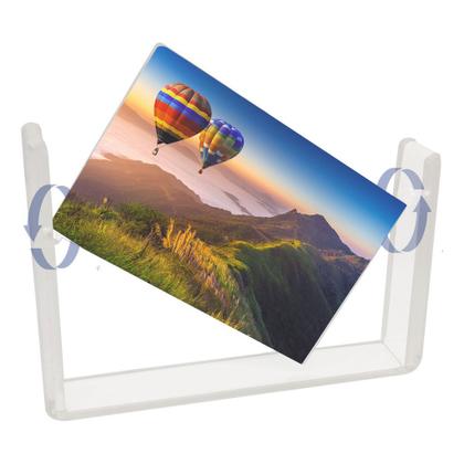 Imagem de Porta Retrato Giratório Cristal Moldura Acrílico Suporte A6 Foto Display Fotografia